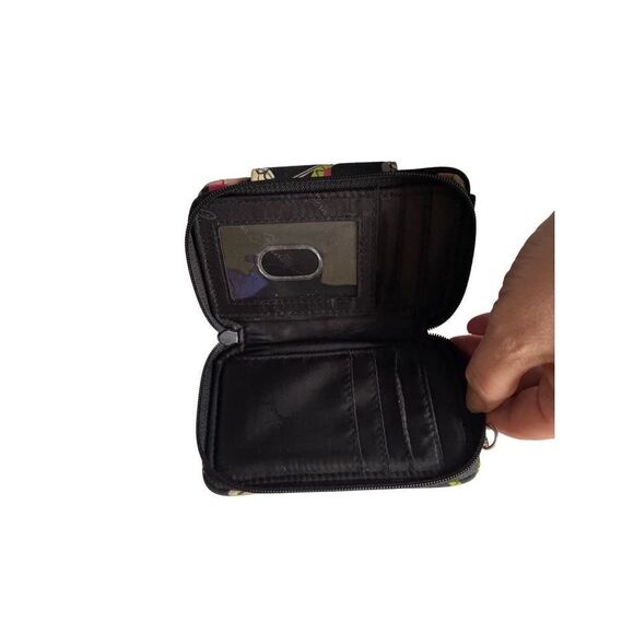 Vera Bradley floral black two compartment wallet/wristlet 6 x4 - Picture 3 of 3